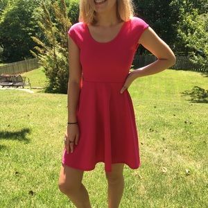 Miami Pink Fit and Flare Dress